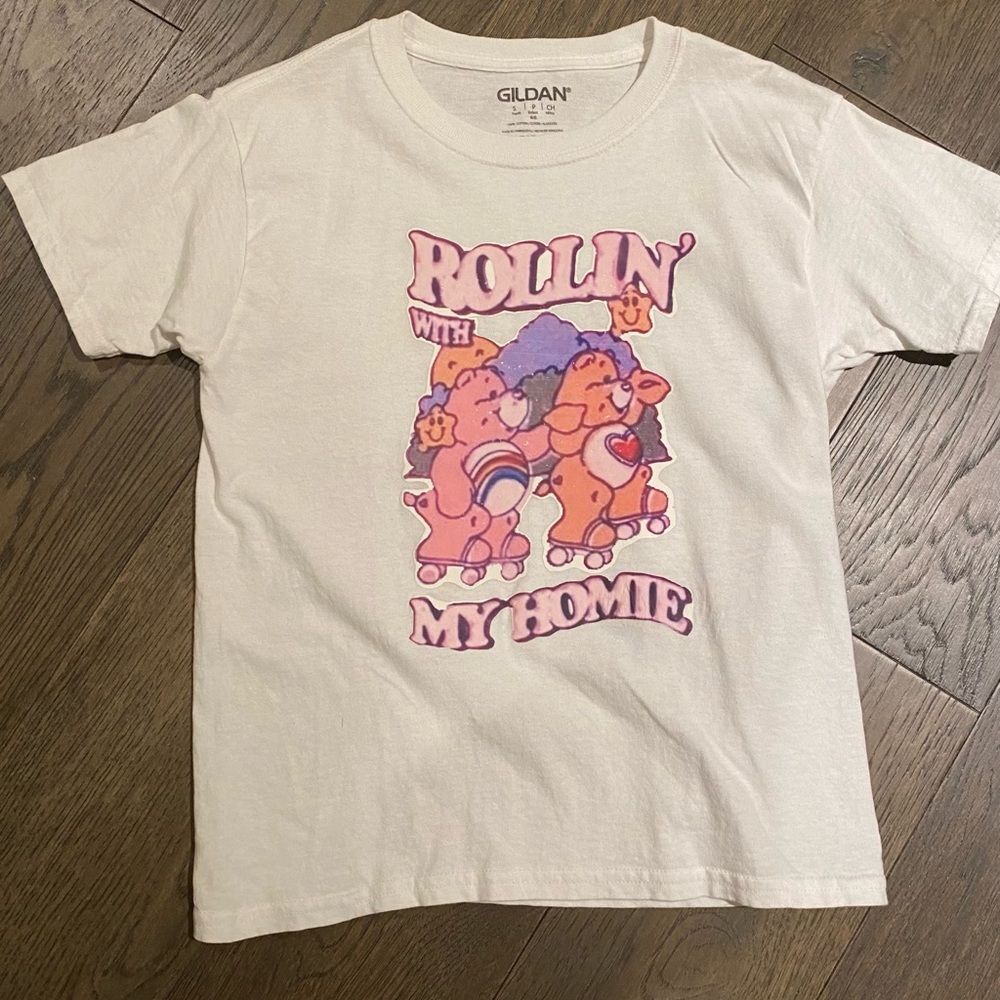 graphic care bears baby tee